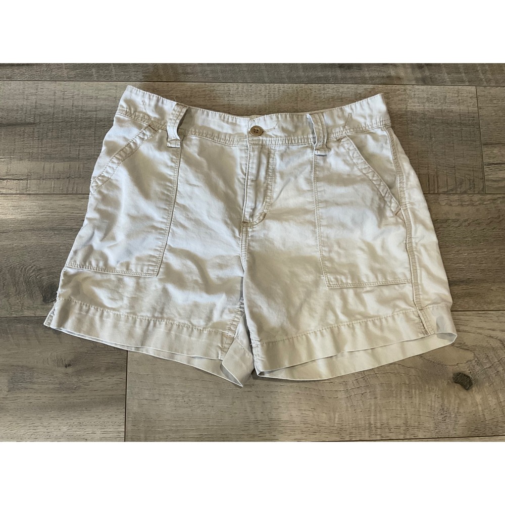 Polo Jeans Co Ralph Lauren Womens Khaki Utility Shorts Size 4 Cotton Off White - Picture 1 of 7